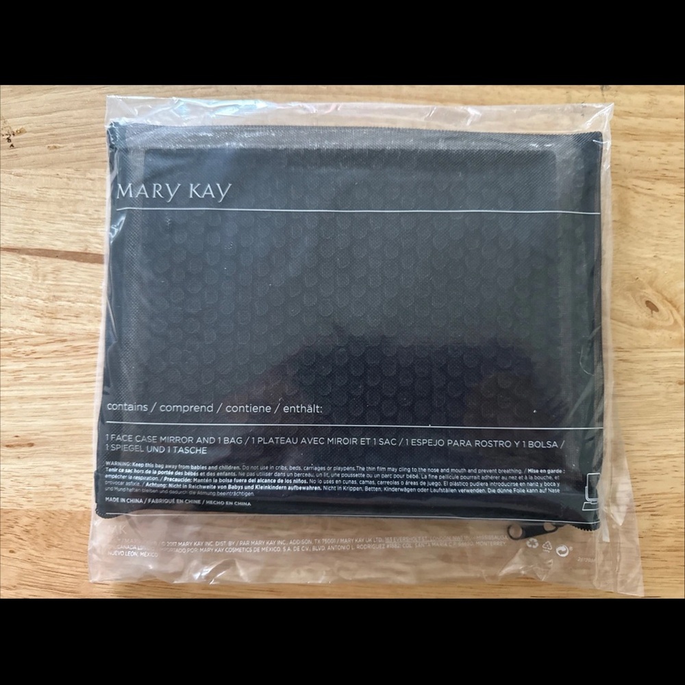 Mary Kay Black Cosmetic mirror and bag